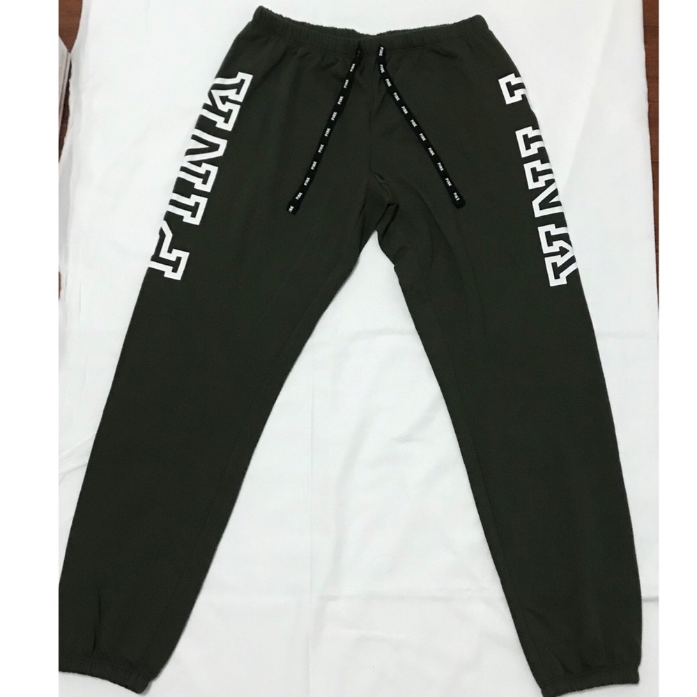 PINK: Olive Green Sweatpants